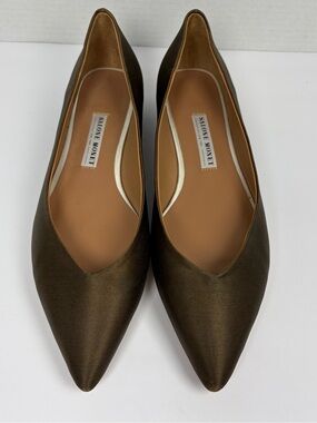 Salone Monet Bronze Satin Pointed Toe Flats Size 9.5